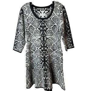 Nina Leonard Geometric Dress Large
